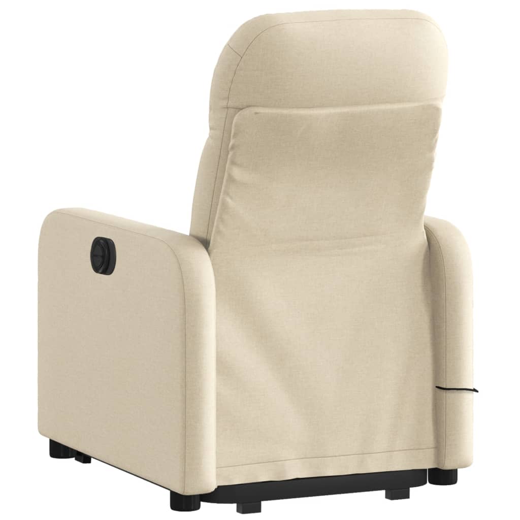 TEVION Stand up Massage Recliner Chair Cream Fabric