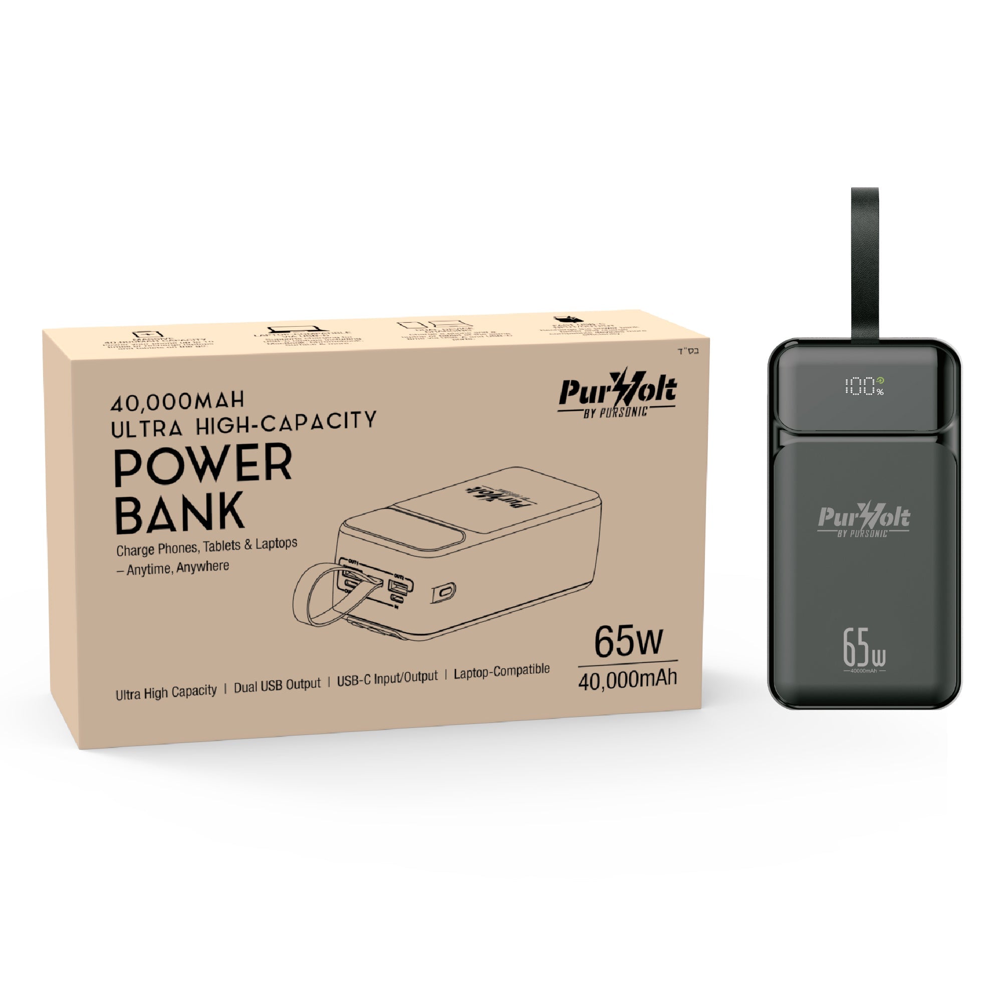 TEVION 40,000mAh Ultra High-Capacity Power Bank – Powering Laptops, Phones & Beyond